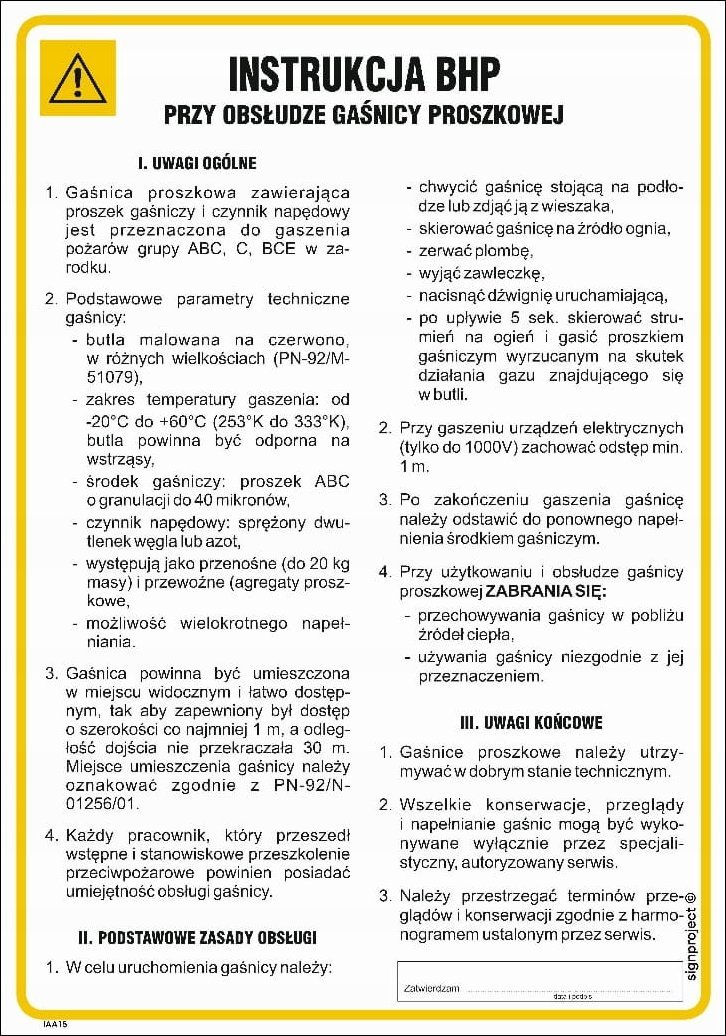 Mój dom Instrukcja Bhp Przy Obsłudze Gaśnicy Proszkowej - Libres Polska Sp Sgp-Iaa15_245X350_Hn 5904937345423