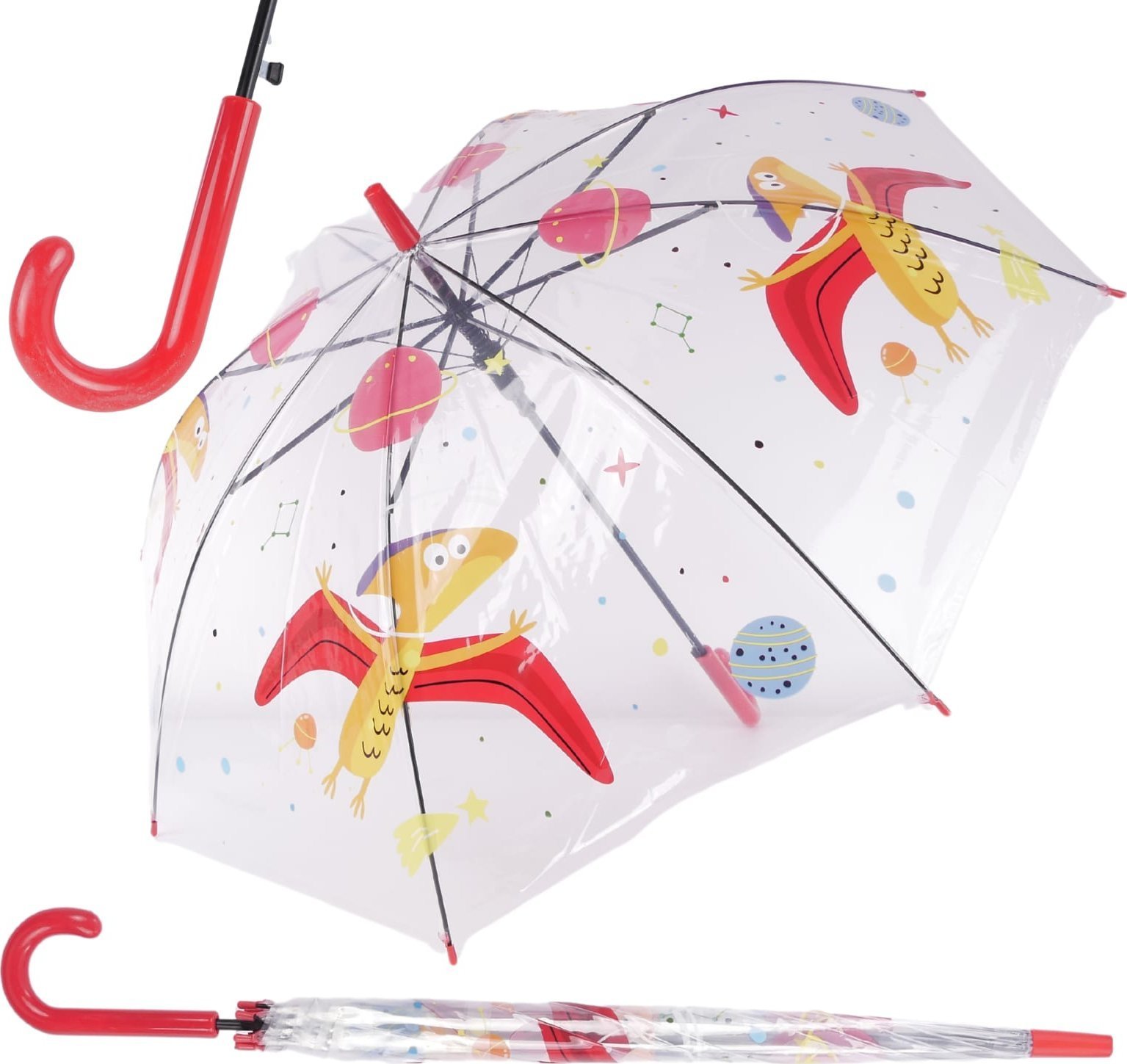 Swede Parasolka Dziecięca Transparentna Motyw Dinozaurów Ochrona Przed Deszczem