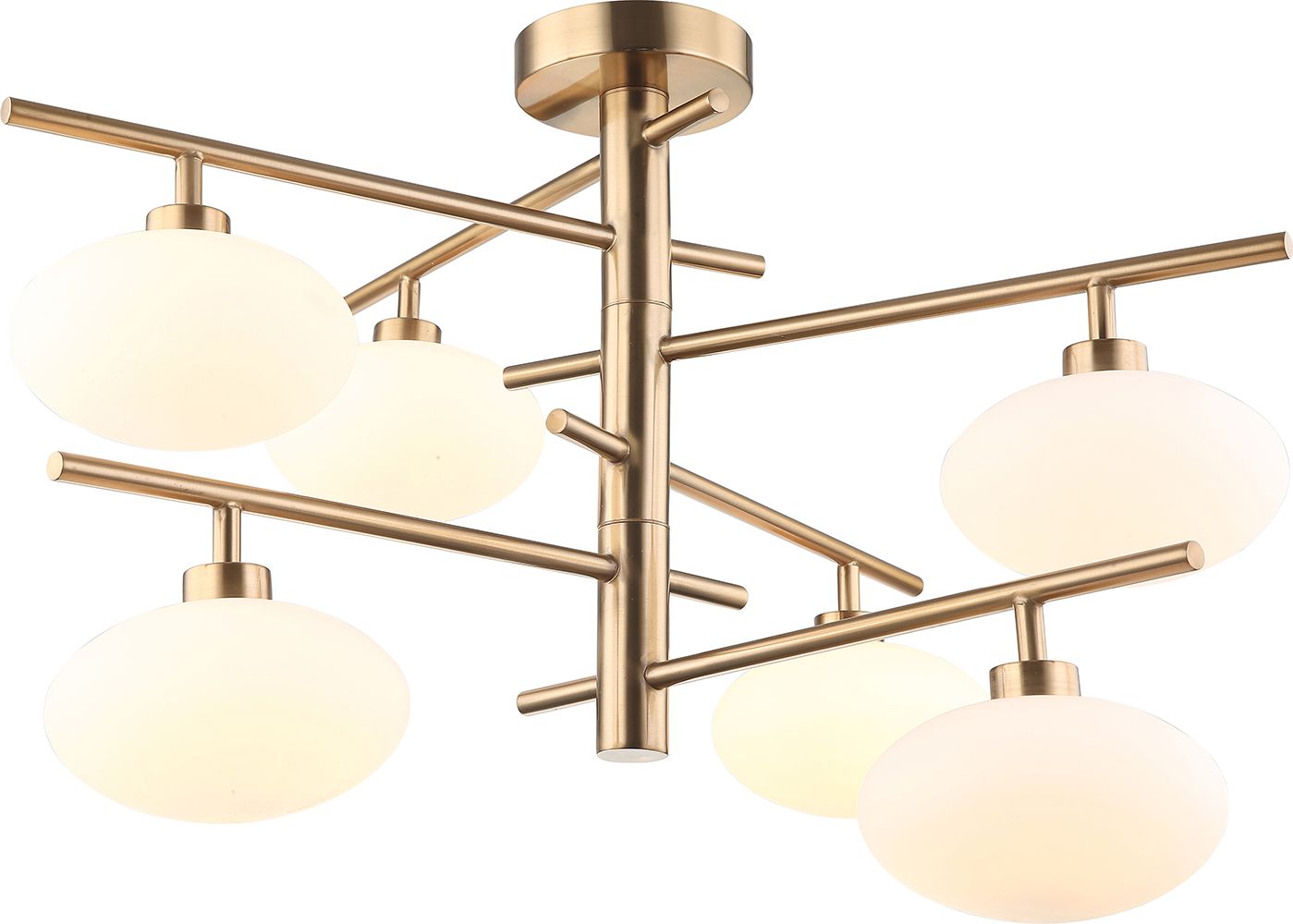 Lampa wisząca Italux Fiorenzo nowoczesna mosiądz (MXM3661-6 BRO+W)