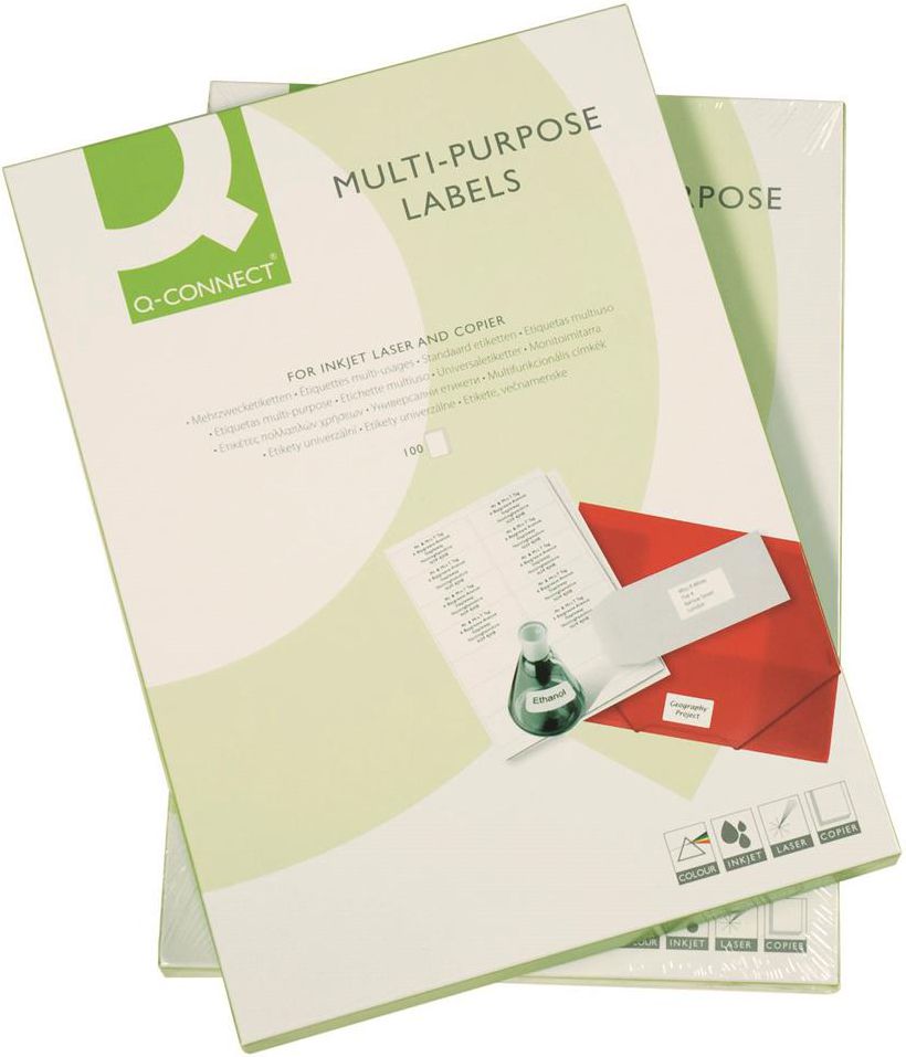 Q-Connect Etykiety uniwersalne białe 100szt. (5705831153868)