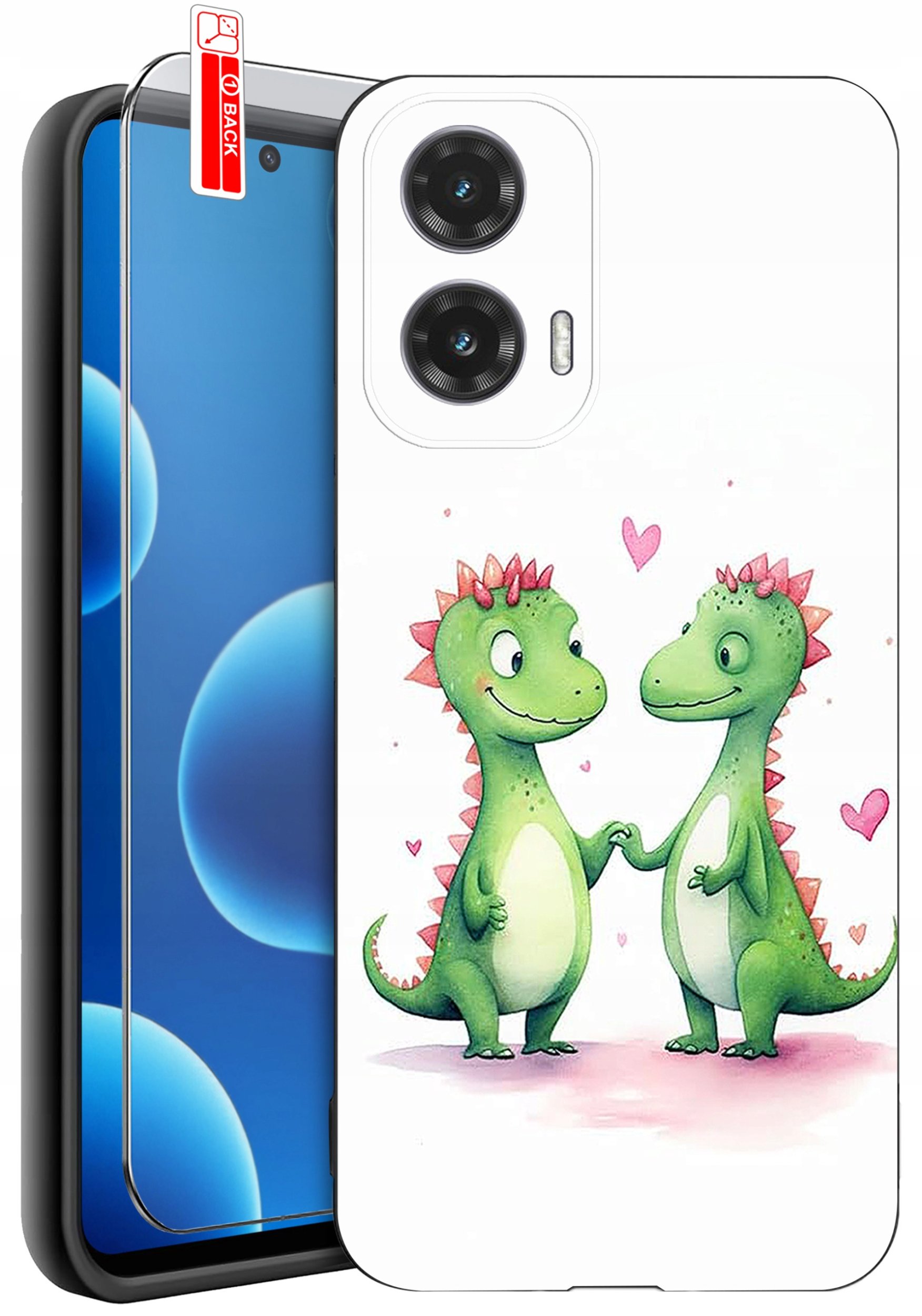 ETUI do Motorola Moto G45 5G | WZORY | SILIKONOWE MATT CASE + SZKŁO 9H