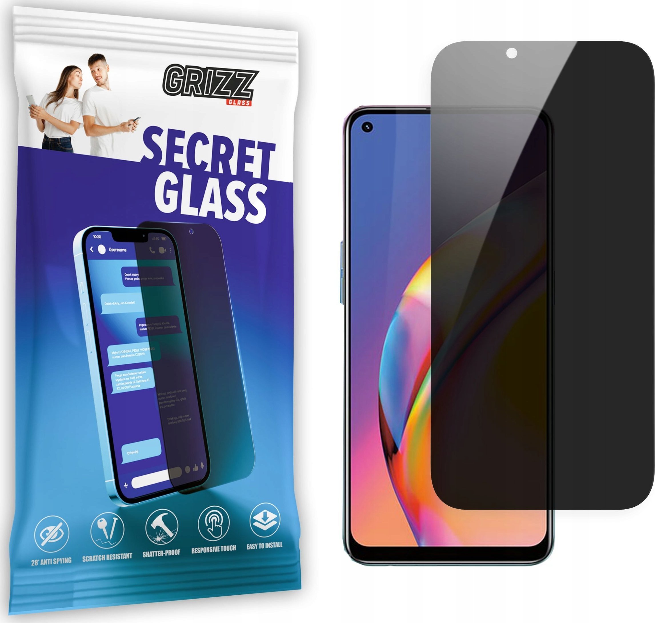 GrizzGlass Szkło prywatyzujące GrizzGlass SecretGlass Oppo A94 4G