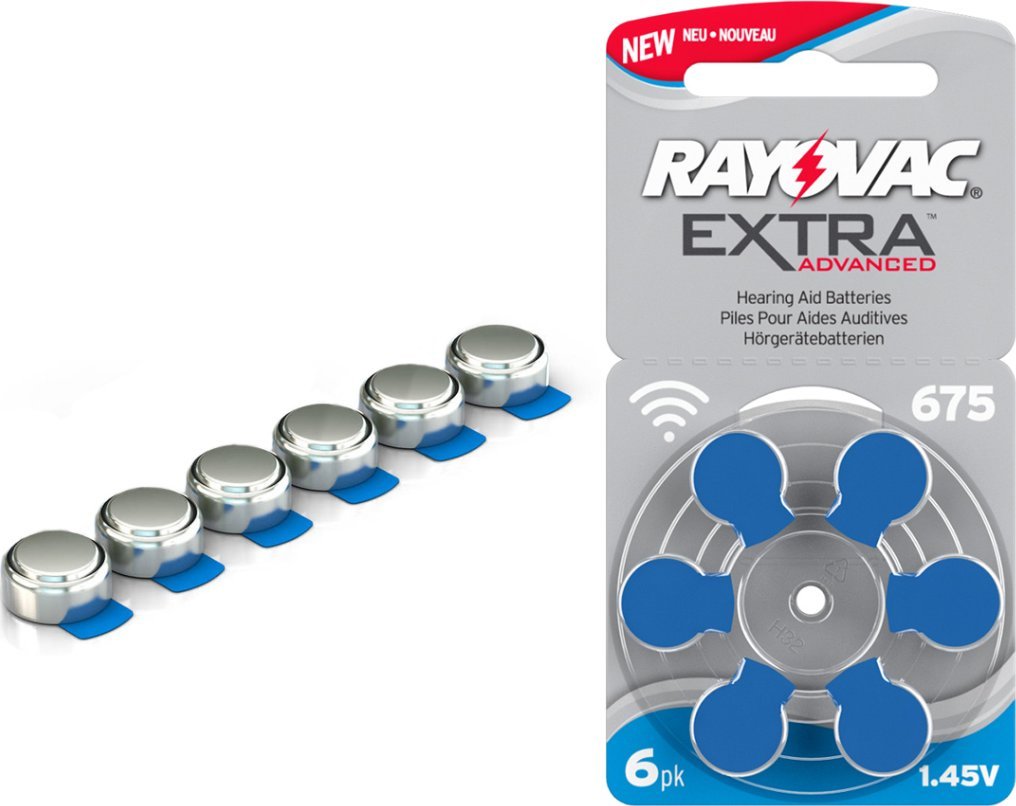 Rayovac 6x Baterie Słuchowe 675 MF PR44 ZincAir