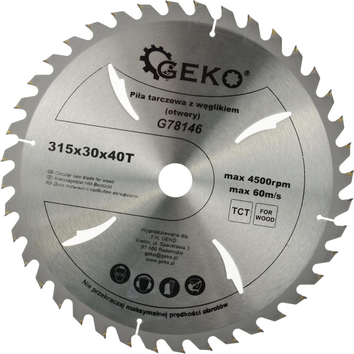 Geko tarcza do drewna 315x30x40T (G78146)