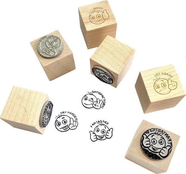 Pieczątki motywacyjne sześcienne angielskie