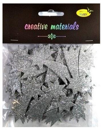 Party Deco Komety z srebrnej brokatowej pianki ok 50szt