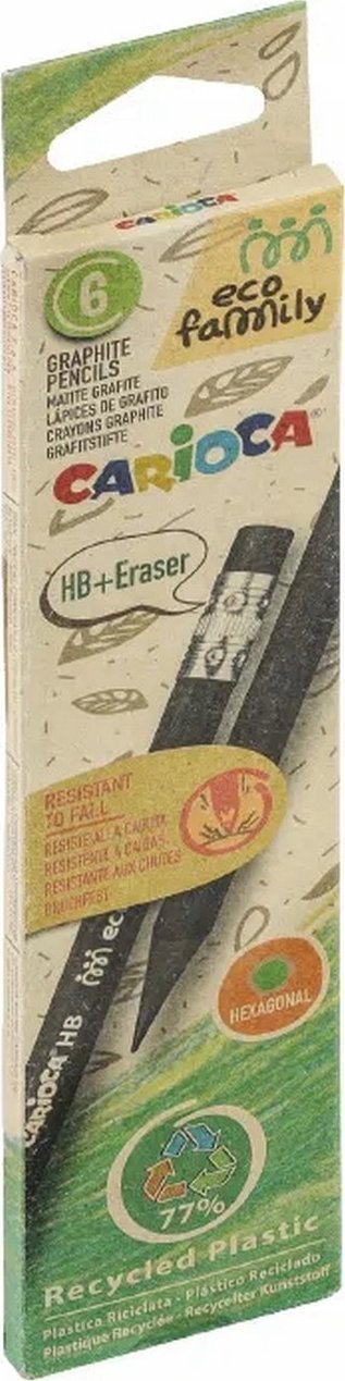 Carioca Ołówki Carioca EcoFamily HB z gumką (6)