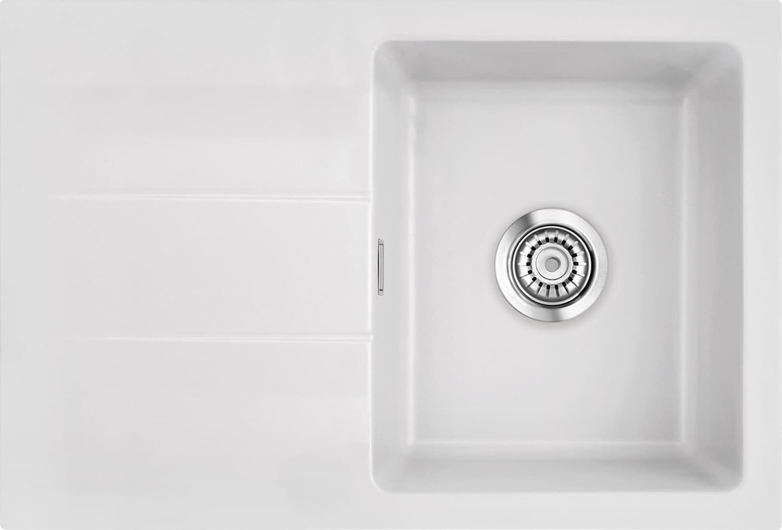 Zlewozmywak SYSTEMCERAM Systemceram Genea 75 Satin, zlewozmywak ceramiczny, korek manualny