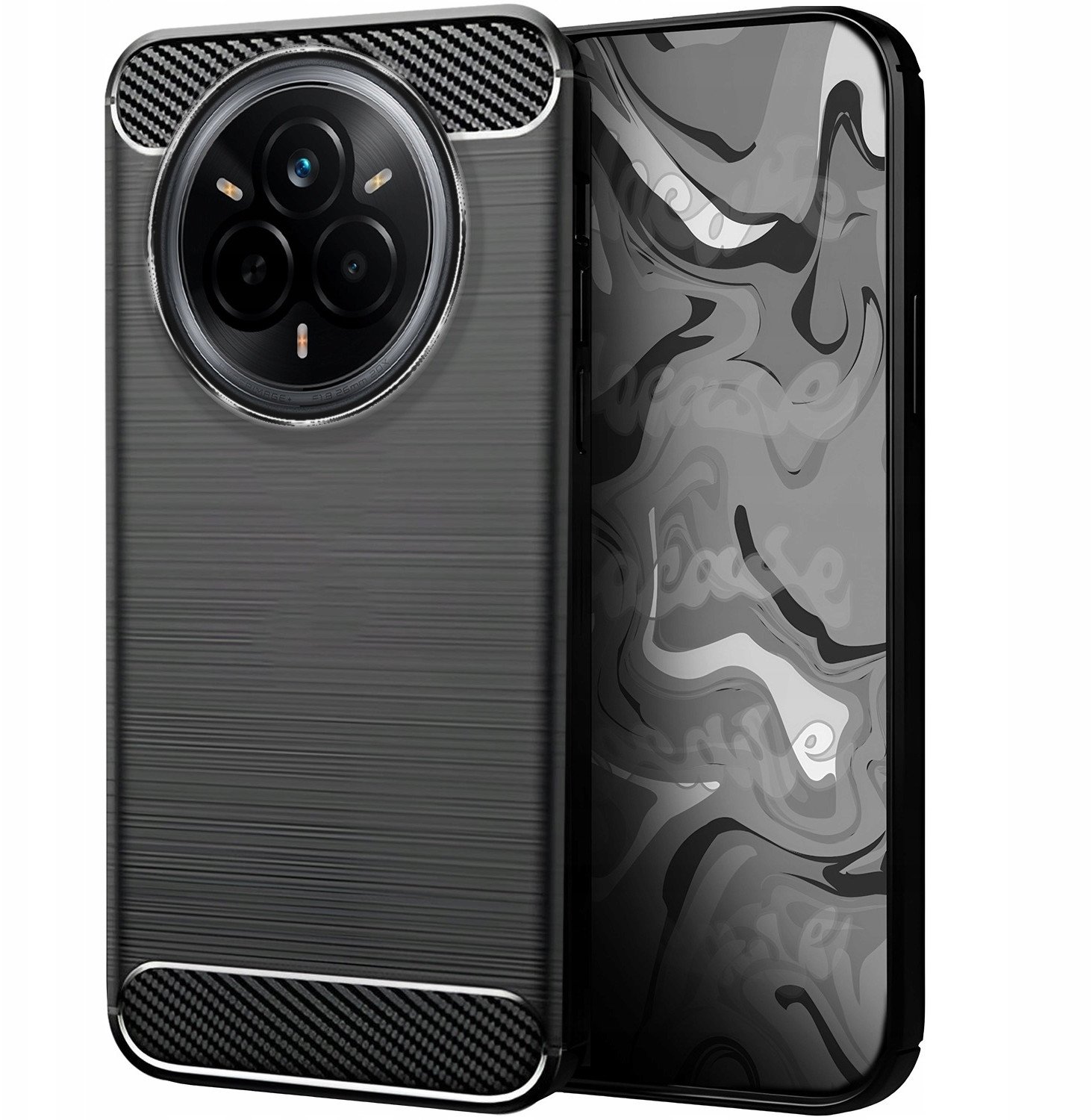 Etui do Realme 14 Pro 5G (Czarne, Pancerne, Karbon, Pokrowiec, Plecki)