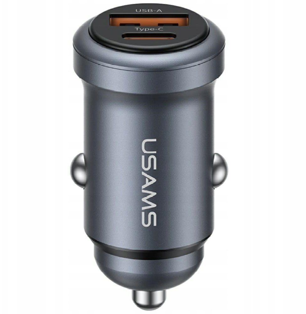 Ładowarka Usams Ładowarka samochodowa CC322 30W 1xUSB-A 1xUSB-C tarnish