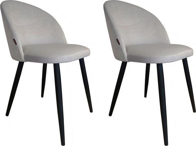 Atos Zestaw krzeseł CLAUDINE 1 VELVET 2 szt jasno szare
