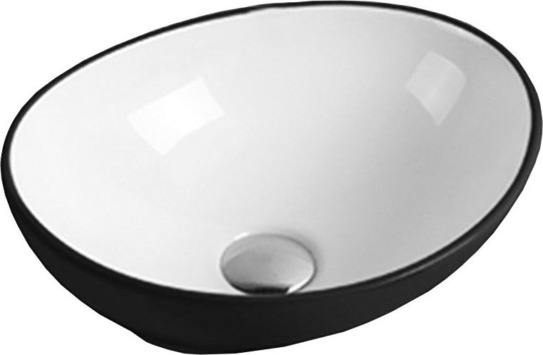 Umywalka Mexen nablatowa Elza 40 x 33 cm biała/czarna (21014075)