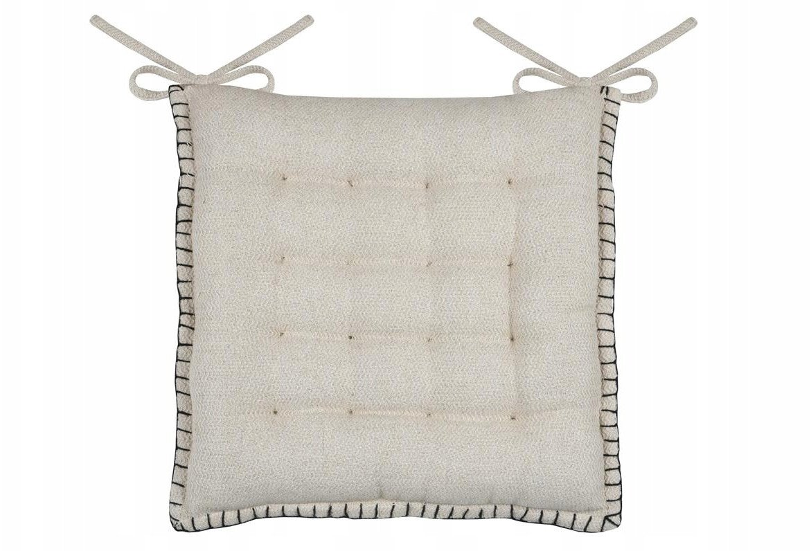 Pikowana poduszka na krzesło, wiązanie, ALINE, 38 x 38 cm