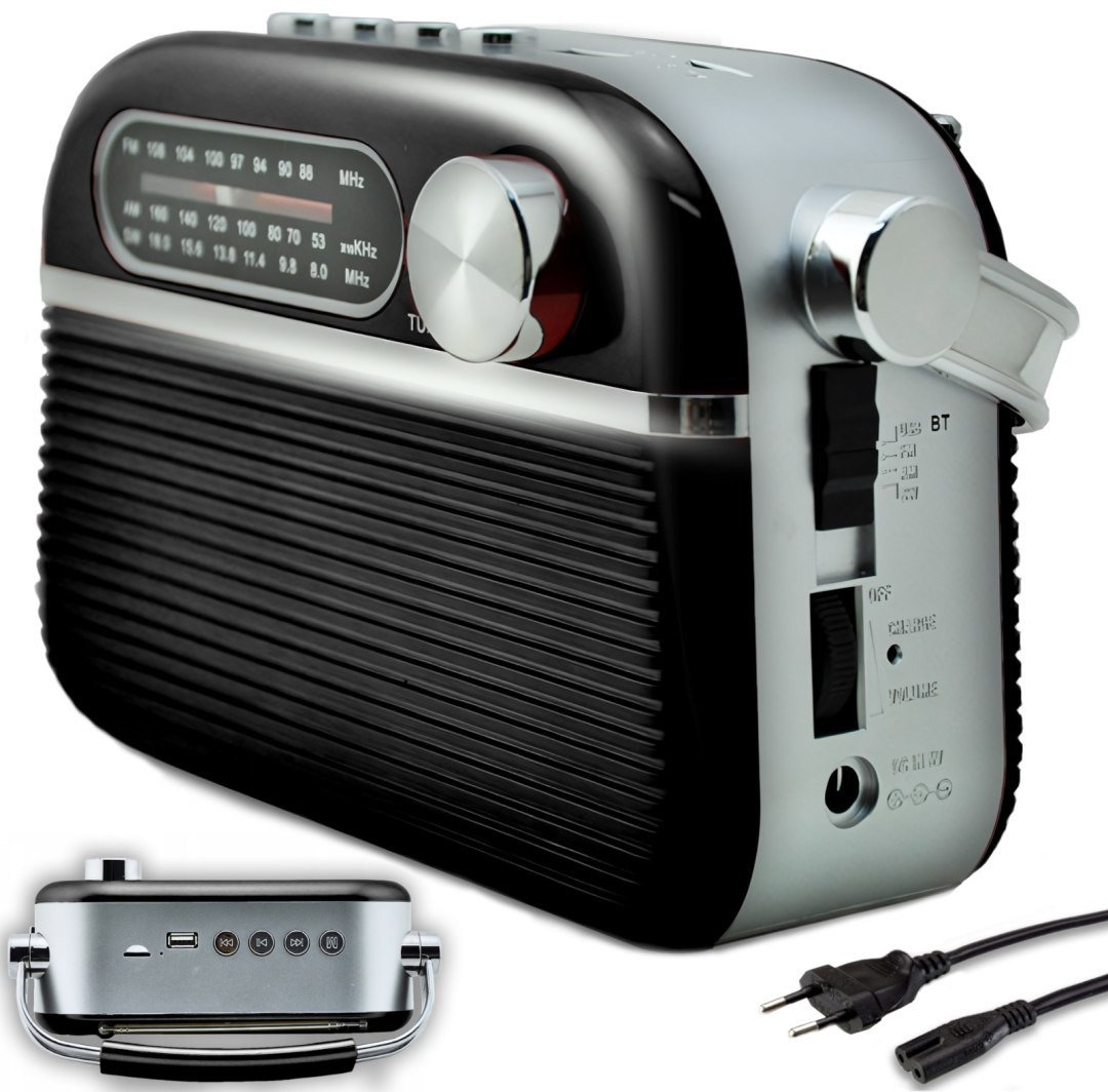 Radio FM kuchenne warsztatowe przenośne zasilane sieciowo bateryjnie RETOO