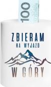 Koszulkowy Zbieram na wyjazd w góry - skarbonka z nadrukiem