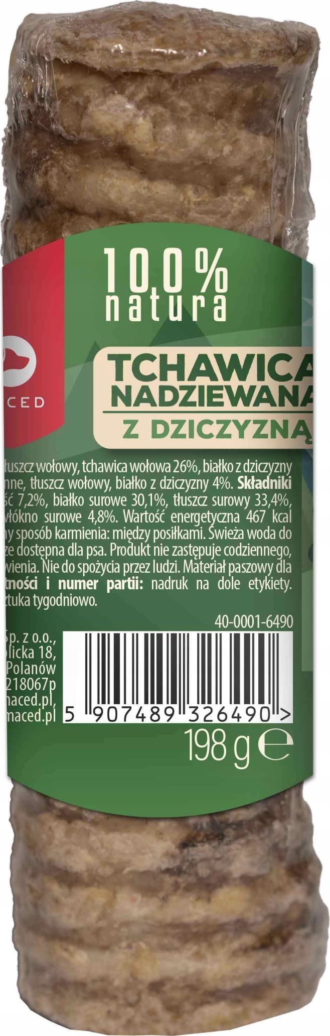 Maced MACED Tchawica mała Nadziewana z Dziczyzną 120g dla psa