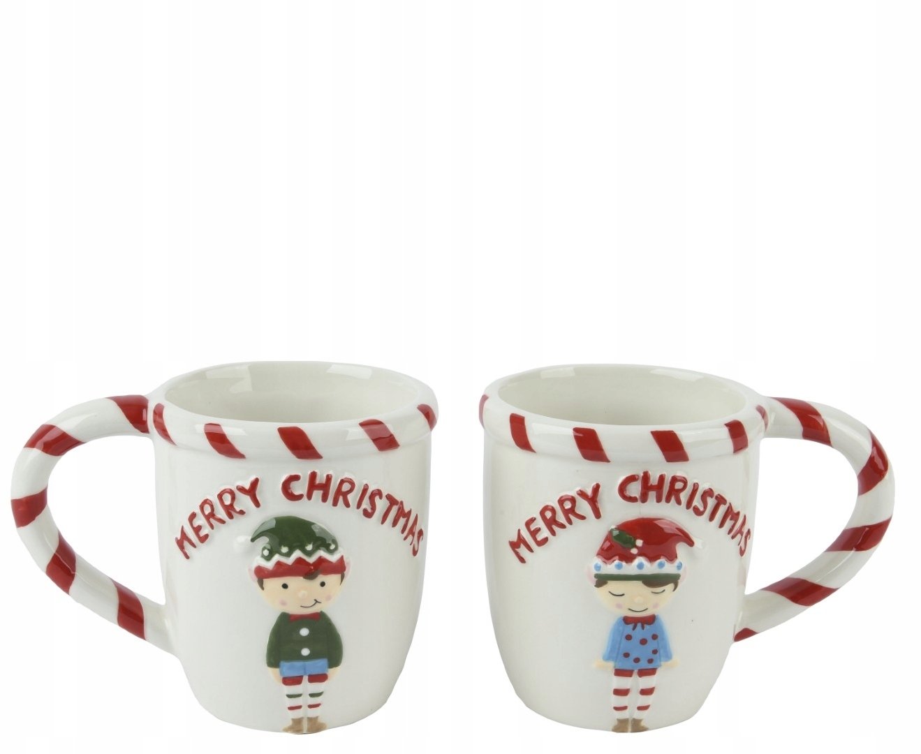 Kubek świąteczny z dolomitu biały czerwony elf 300ml 1szt