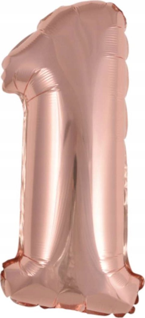AMSCAN Balon foliowy mini cyfra 1 różowe złoto 19,5x40cm 9909689