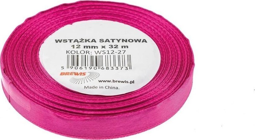 Wstążka satynowa fuksja 12mmx32m