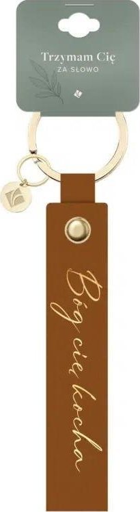 Brelok skórzany pasek - Bóg cię kocha