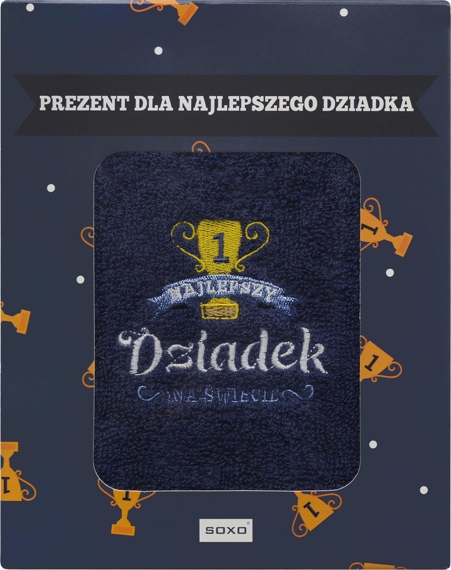 Soxo Ręcznik Soxo Najlepszy Dziadek w opakowaniu prezentowym