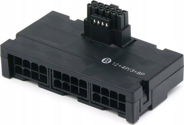 QingSea Adapter Wtyczka kątowy złącze 90 stopni 3*8 PIN 12VHPWR 12+4 PIN 600W TYP B