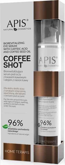 Activeshop Apis coffee shot home terapis, biorewitalizujące serum pod oczy z kwasem kawowym i olejem z nasion kawy 10 ml