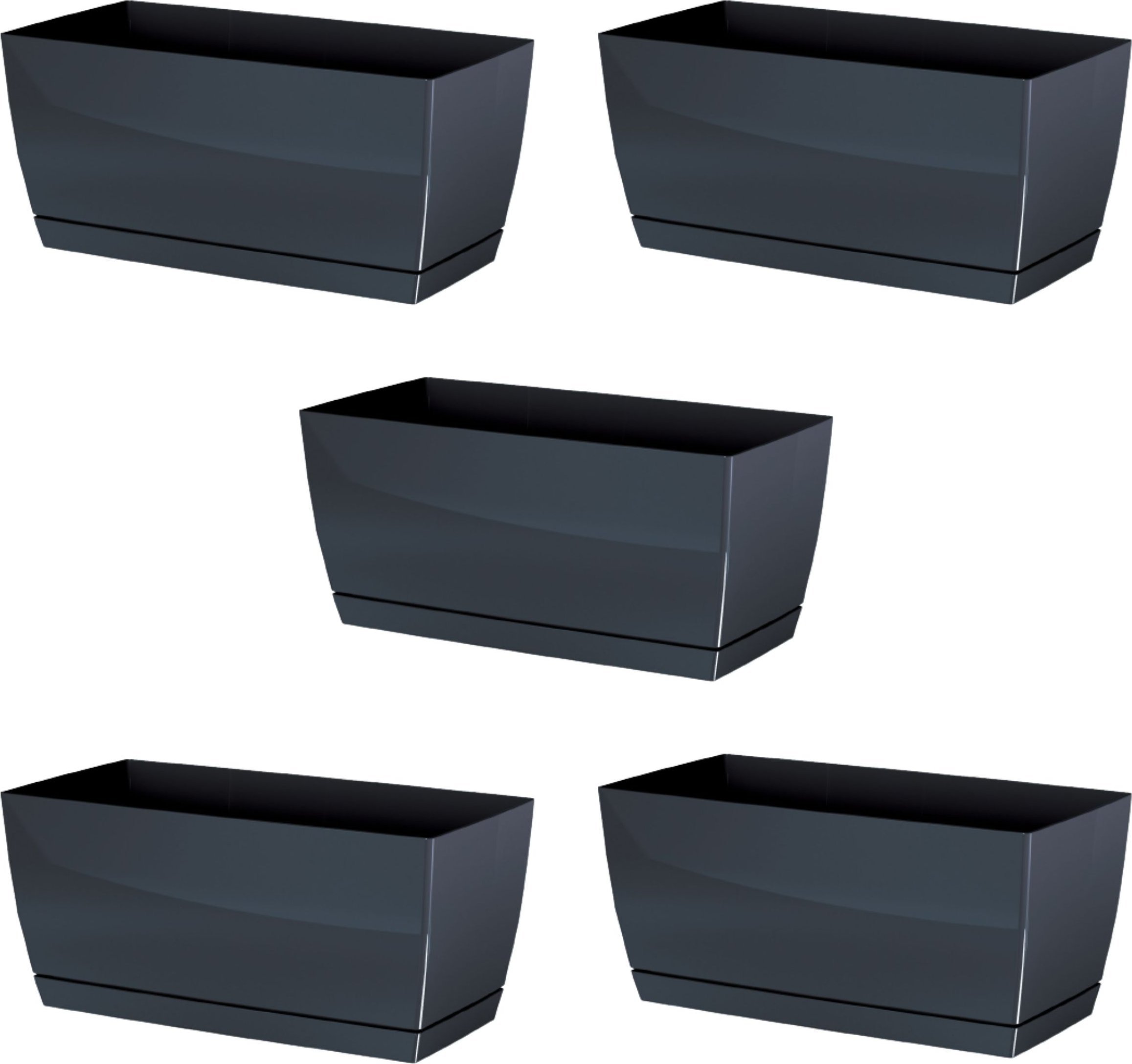 Dikel 5x Doniczka prostokątna Coubi DUPP400 Kaktusiarka + podstawka