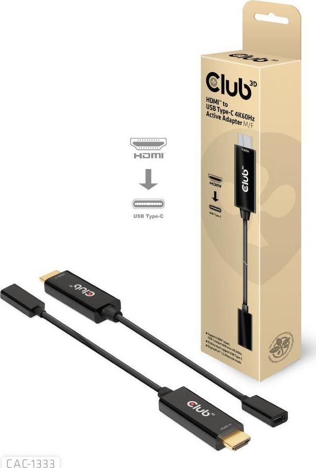 Adapter USB Club 3D CAC-1333 USB-C - HDMI Czarny (500706)
