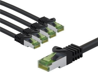 Goobay Kabel krosowy CAT 8.1 z certyfikatem GHMT, S/FTP (PiMF), 5 m, czarny, zestaw 5 - Długość kabla 5 m