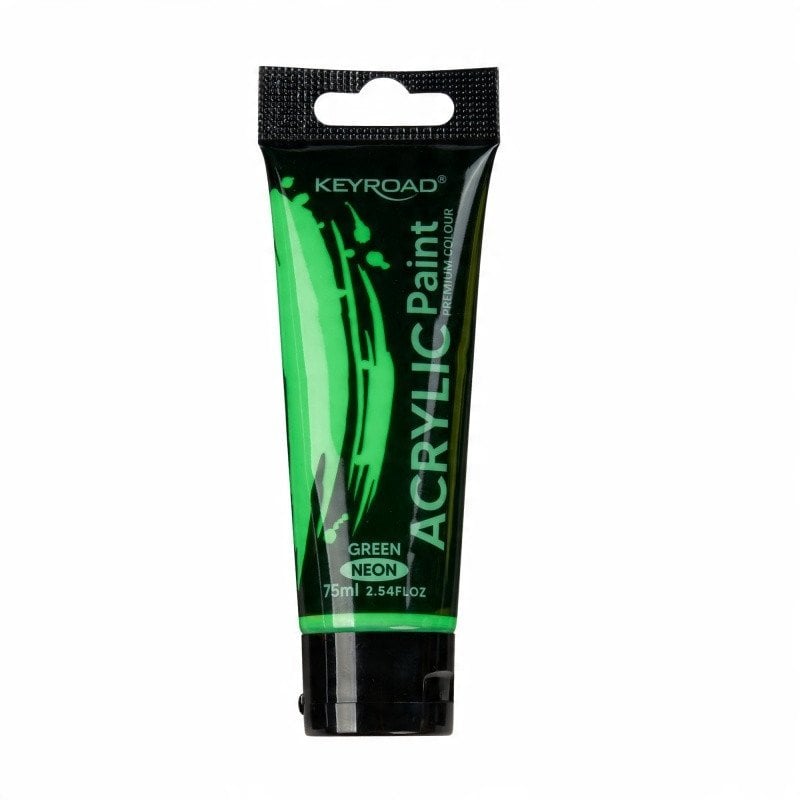 Farba akrylowa KEYROAD, neonowa, 75ml, tubka, zielona