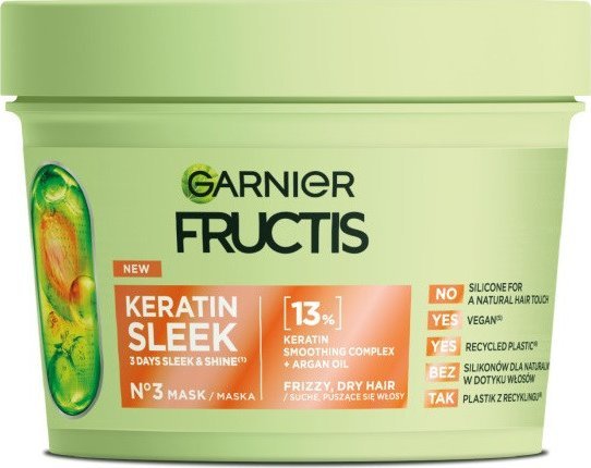 Garnier Fructis Keratin Sleek Mask maska do włosów 370ml