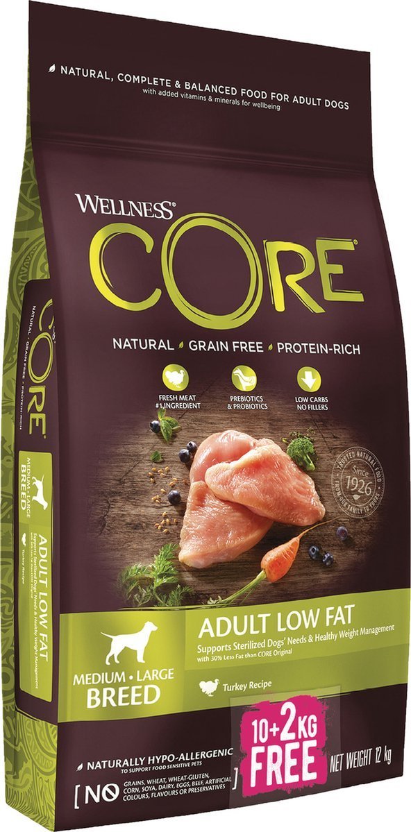 Core CORE Adult Low Fat Turkey Medium/Large 10 kg +2kg free