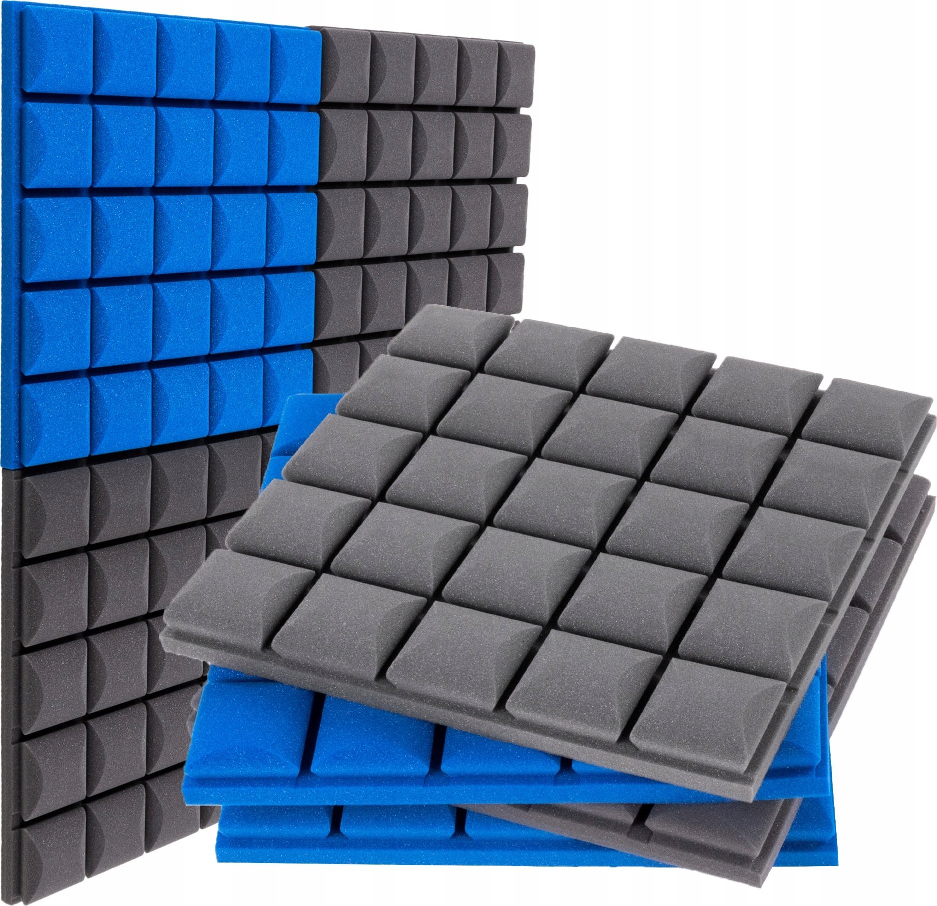 Mata akustyczna wygłuszająca panel wypukły kostka dekoracyjna zestaw 4 sztuki 50x50x5cm