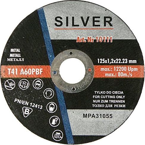 Silver TARCZA DO CIĘCIA METALU 125 x 1,2 x 22,2mm EX10111
