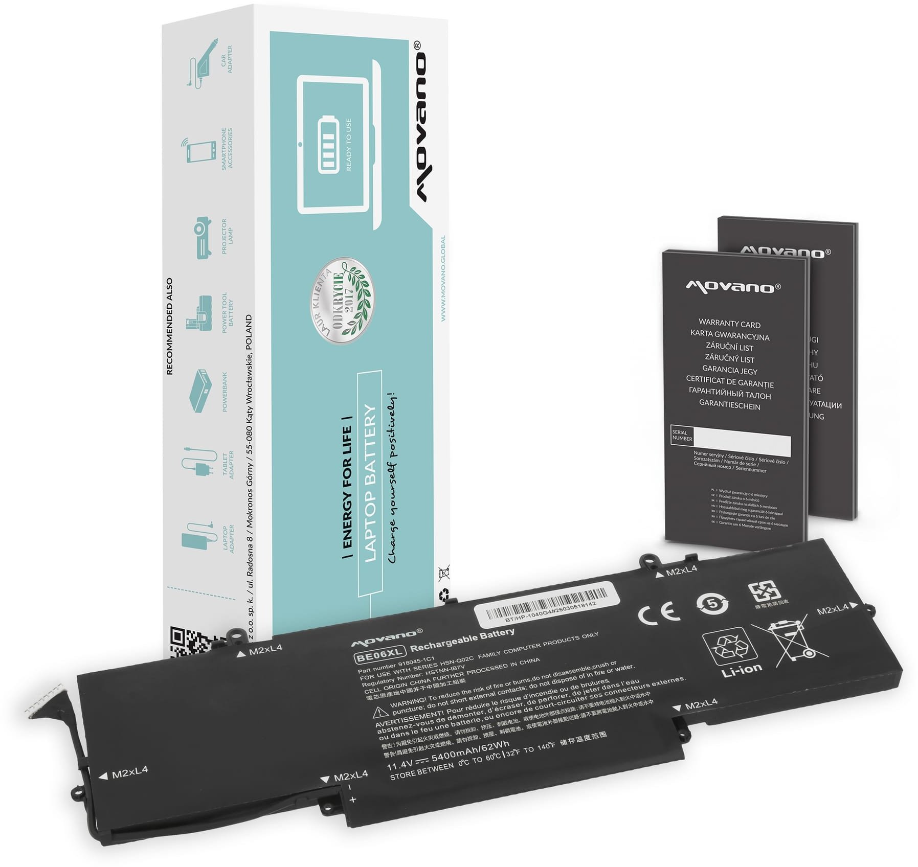 Bateria Movano do HP EliteBook Folio 1040 G4