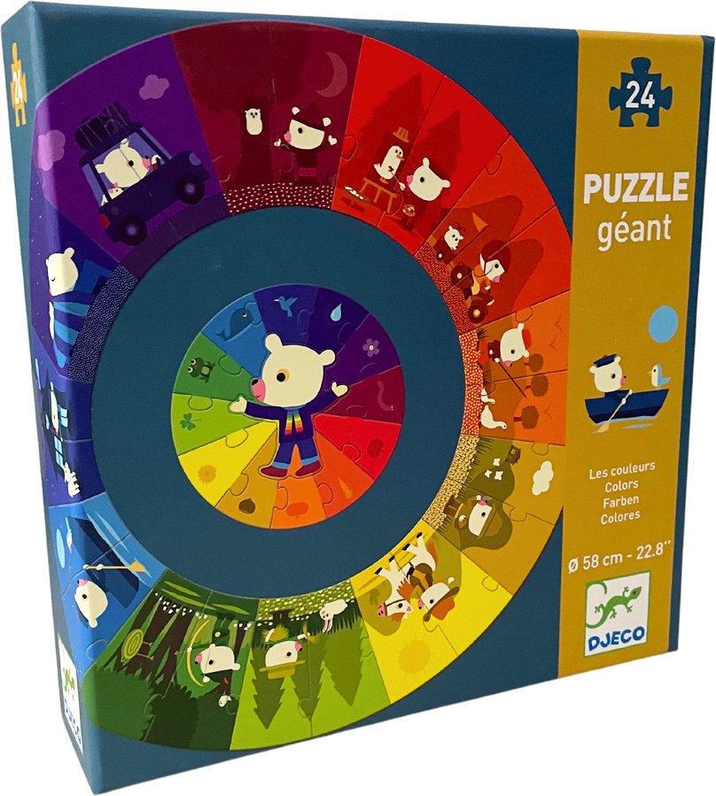 KOLORY - Puzzle dla dzieci Gigant 24 el. DJECO - DJ07017 - 3 lata +