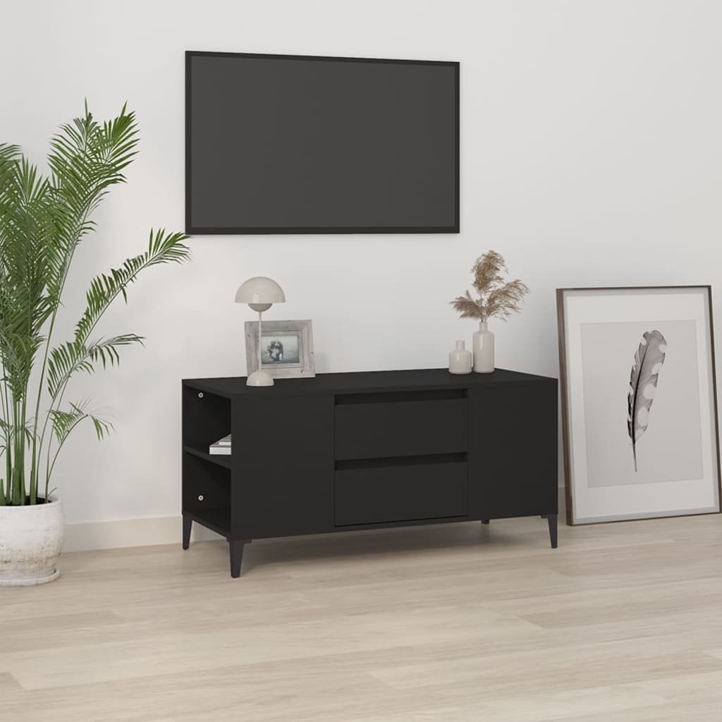 vidaXL Szafka pod TV, czarna, 102x44,5x50 cm