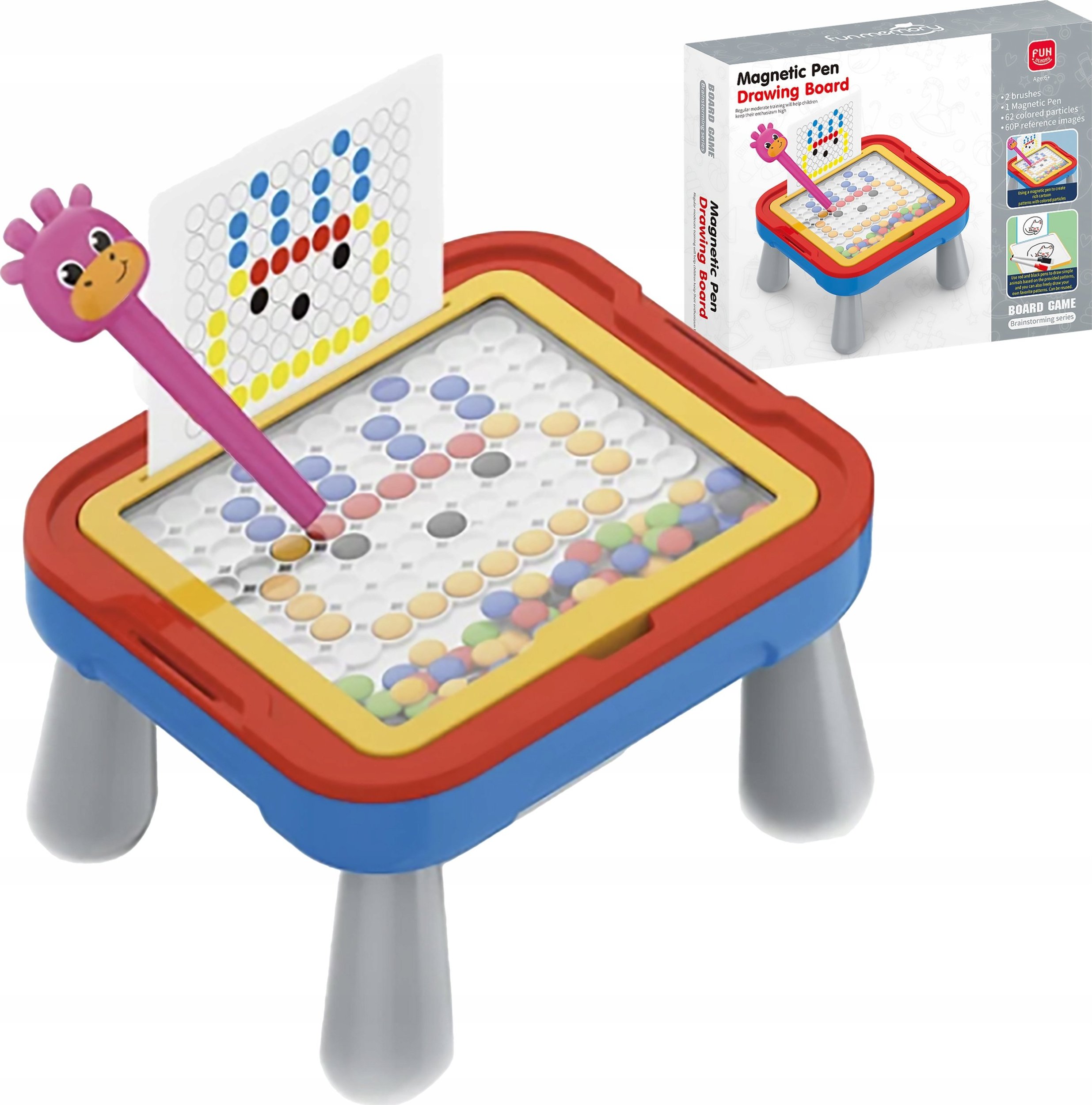 Edukacyjna Tablica Magnetyczna, Zmazywalna 2w1 + Długopis