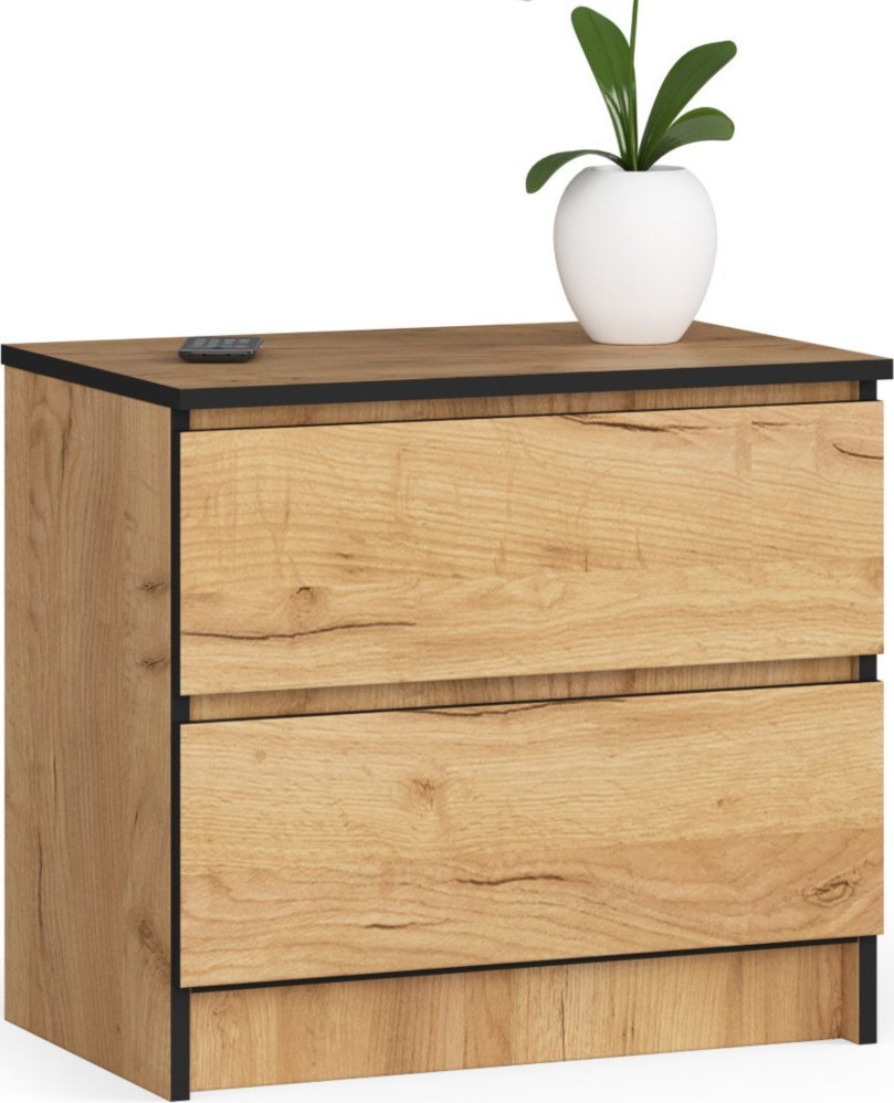 Fabryka Mebli Akord Szafka nocna K 60 cm 2 szuflady - dąb craft