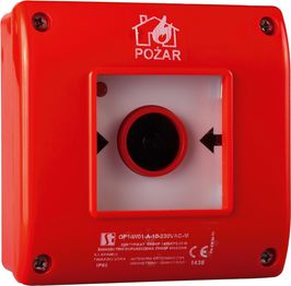 Spamel Przycisk ppoż. natynkowy 2Z 1R czerwony (OP1-W01-B-21-230VAC)