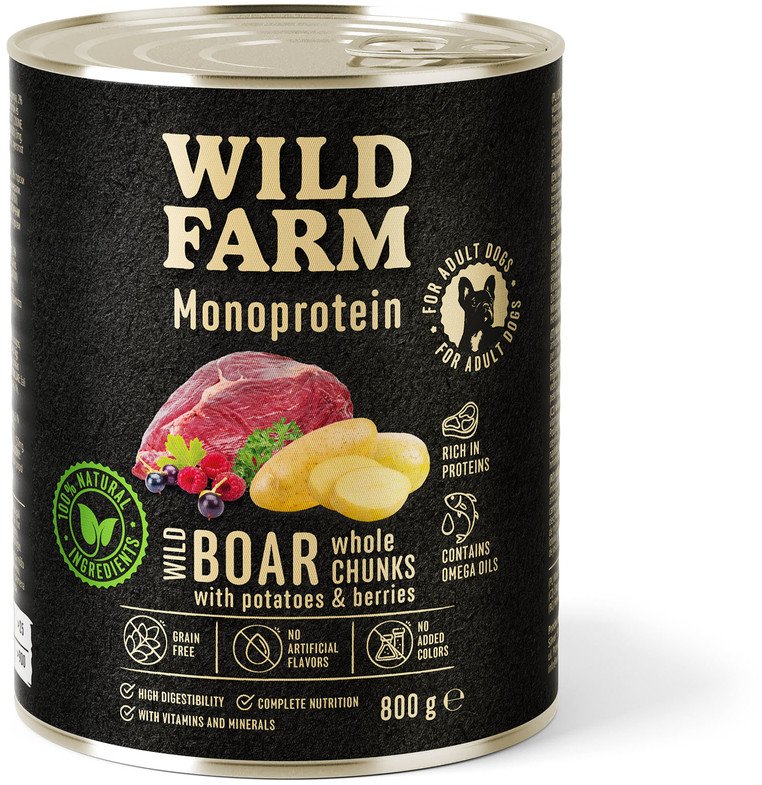 WILD FARM Monoprotein Wild Boar 800g hipoalergiczna karma dla psa