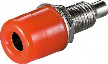 Goobay Gniazdo bananowe z gwintem - Wersja kolorystyczna Czerwony