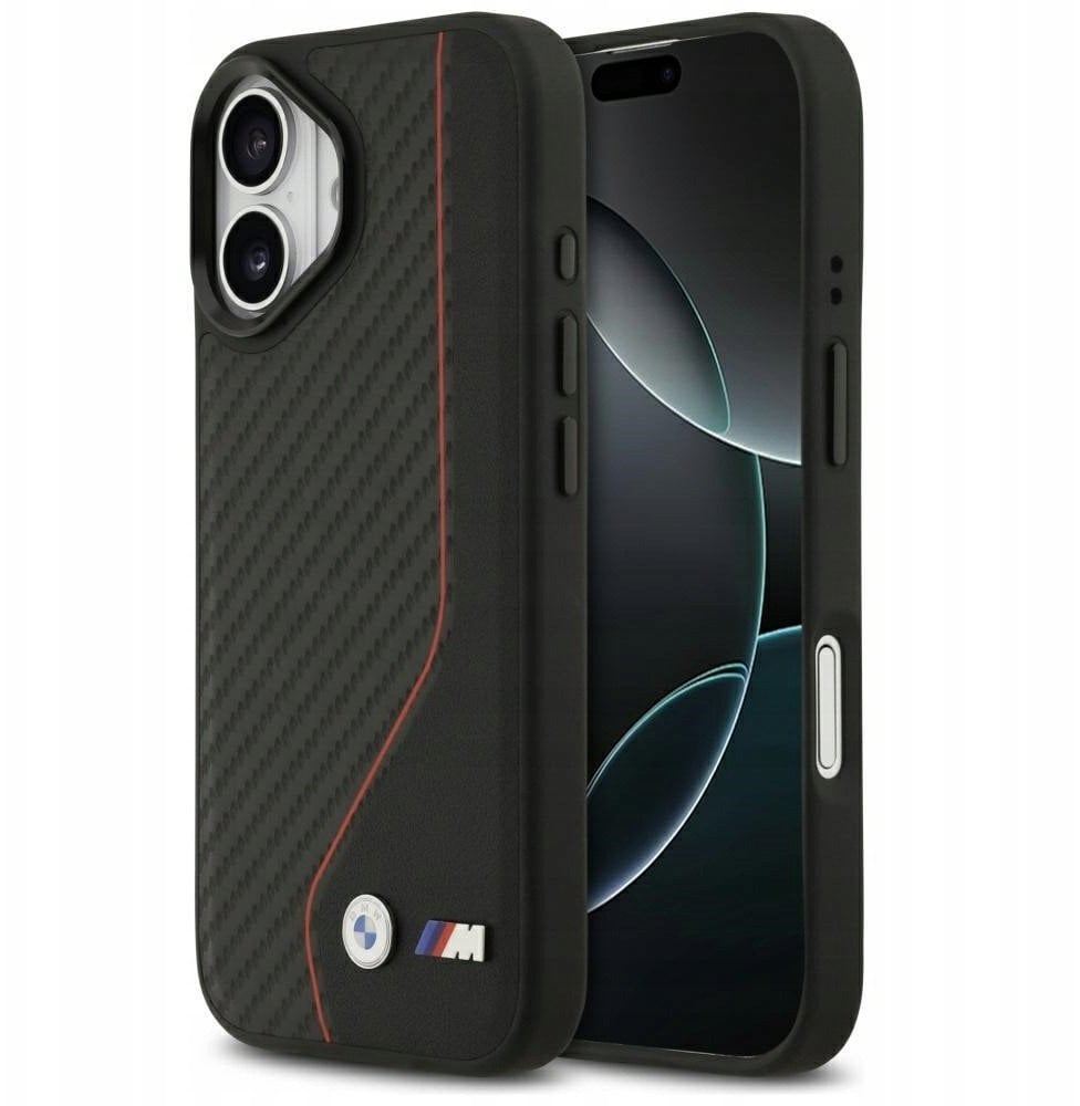 BMW Etui M Carbon Line & Logo MagSafe do iPhone 17 czerwony