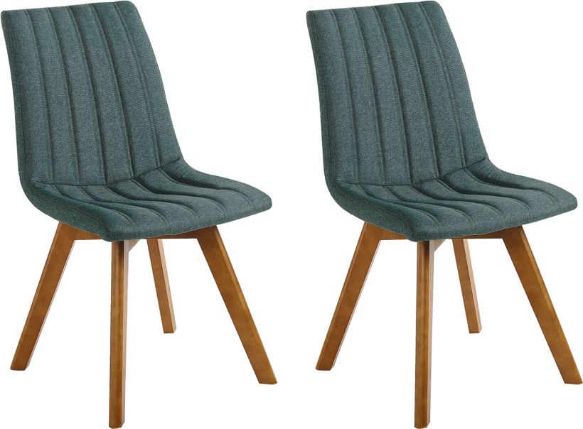 Beliani Zestaw 2 krzeseł do jadalni zielony CALGARY