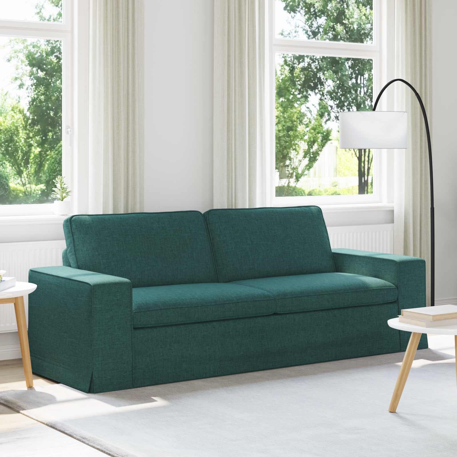 vidaXL Sofa Ciemna zieleń 222 x 80 x 82 cm Metal
