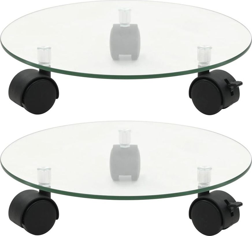 Elior Zestaw szklanych kwietników na kółkach - Toren 3X