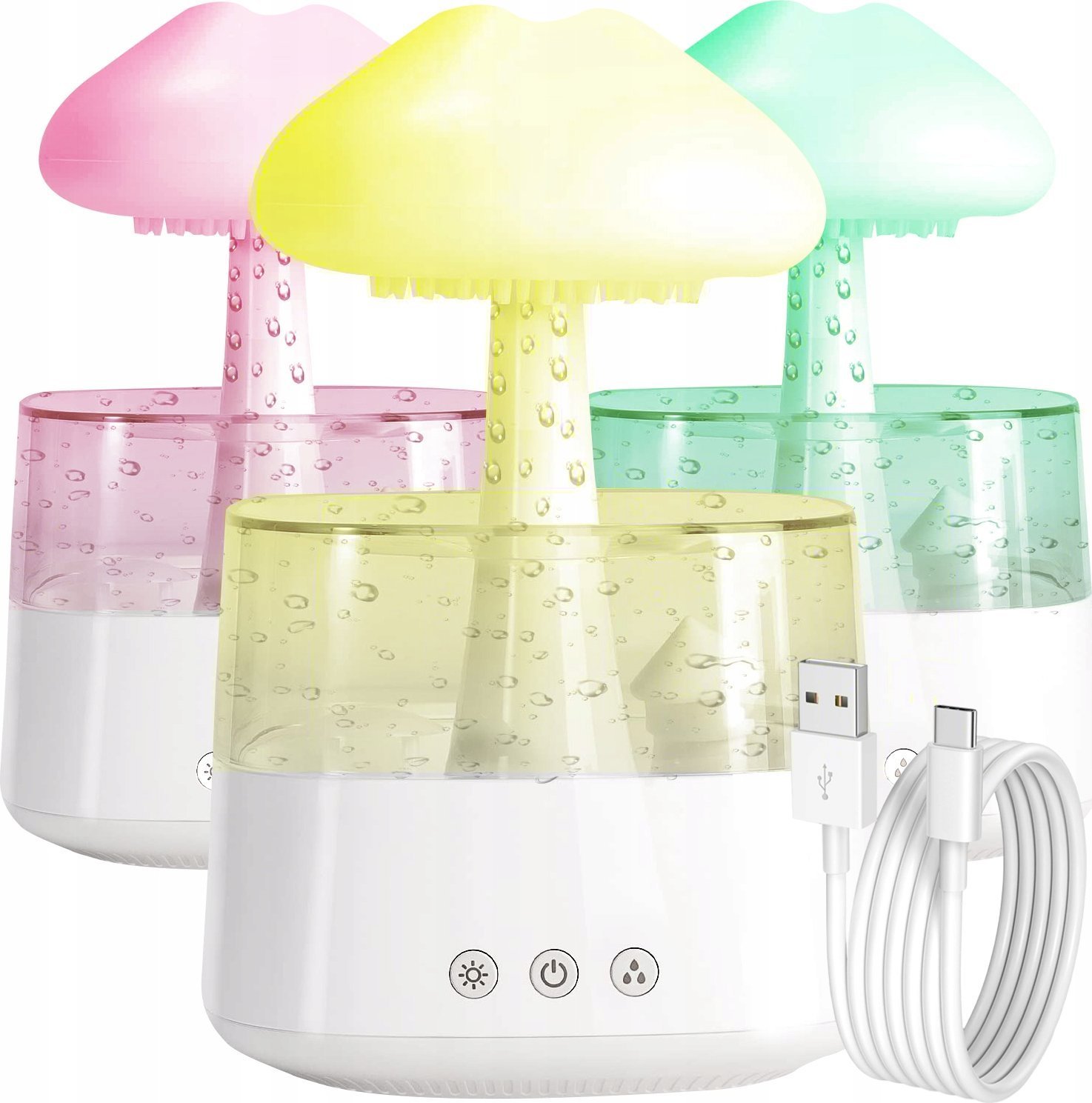 NAWIŻACZ POWIETRZA CHMURKA DESZCZ AROMATERAPIA LAMPKA NOCNA