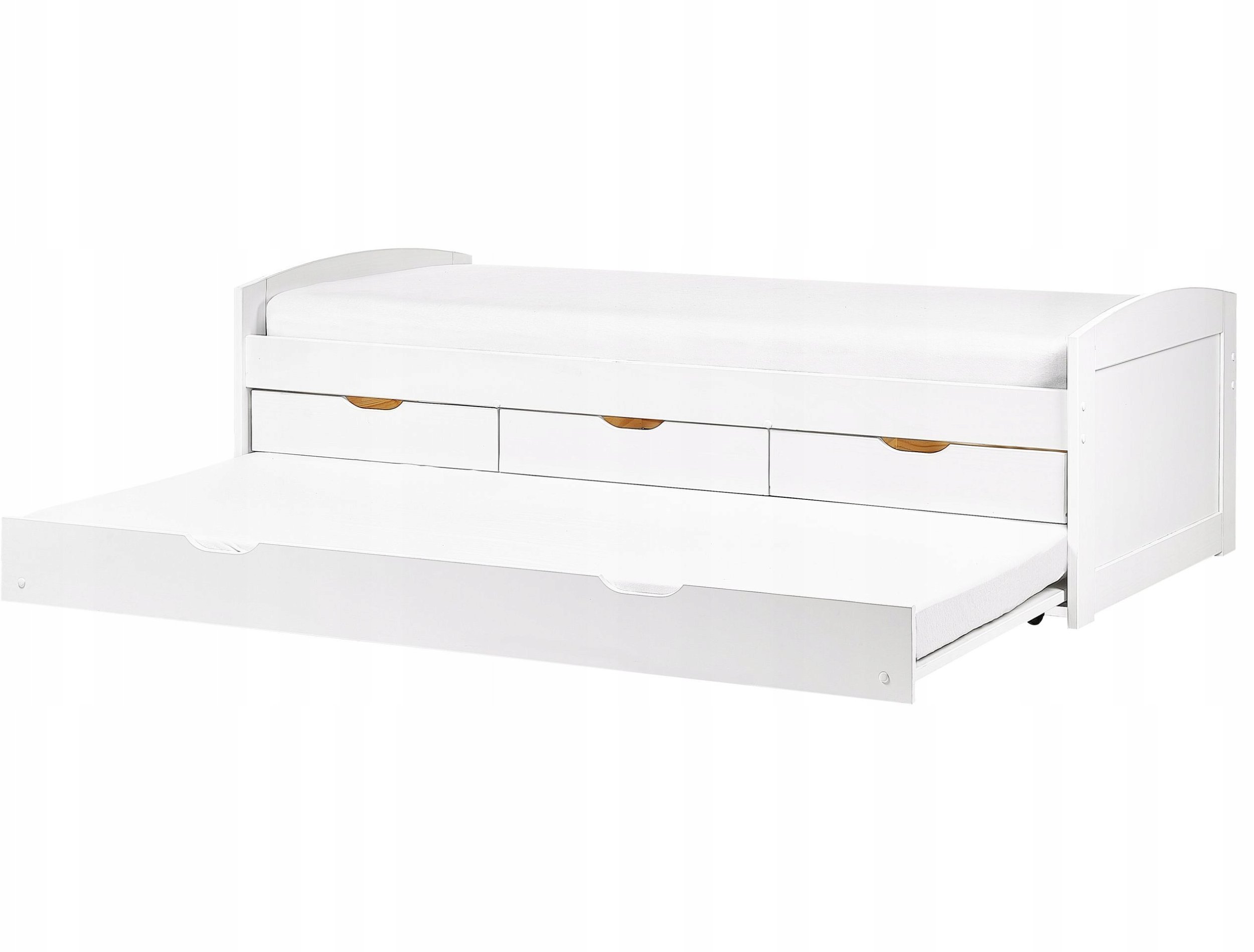 Beliani Łóżko wysuwane Drewno PETIVILLE 90 x 200 cm Biały