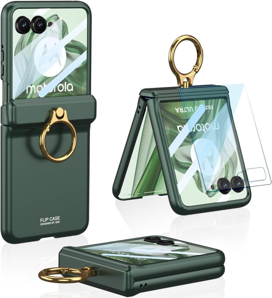 Etui z ringiem Supero Matte Ring do Motorola Razr 50 Ultra, zielone